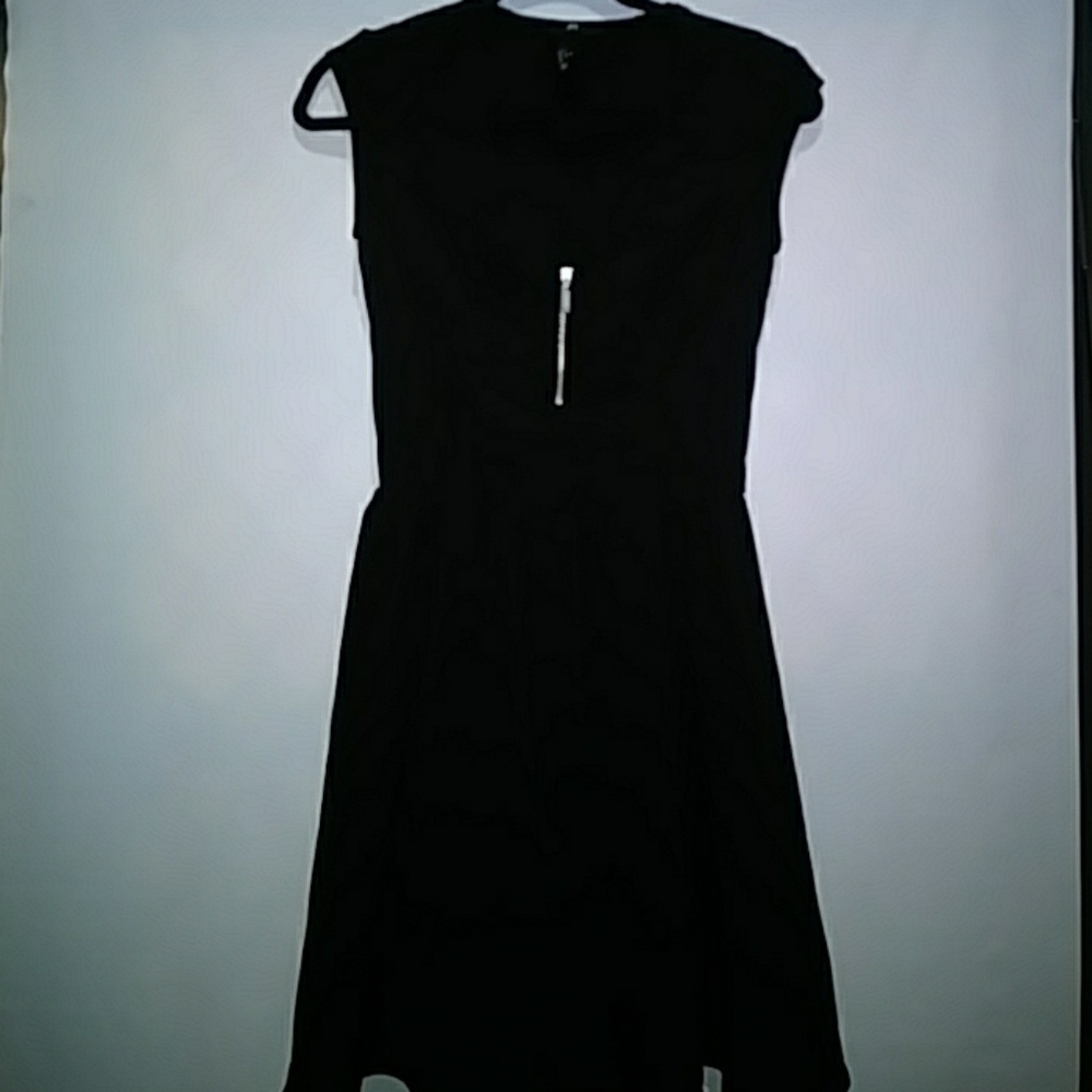H&M black flare dress size 2